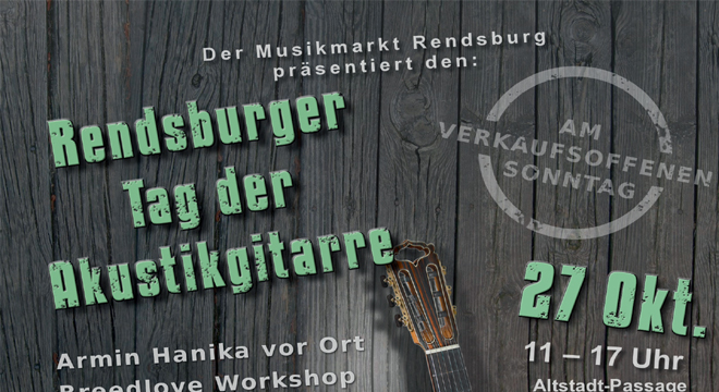 Musikmarkt Rendsburg veranstaltet im Oktober Rendsburger Tag der Akustikgitarre