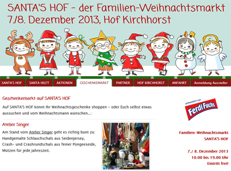 Weihnachtsmarkt SANTAS HOF auf Hof Kirchhorst in Groß Wittensee